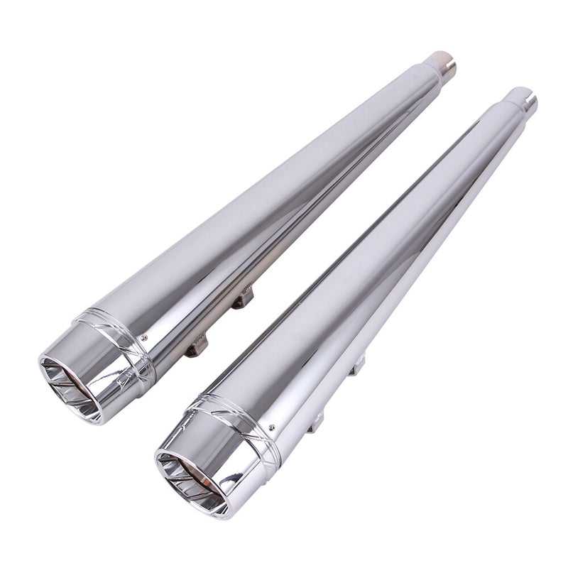 4" Chrome Slip On Mufflers Exhaust Pipe Dual for Harley Touring King Glide 95-16