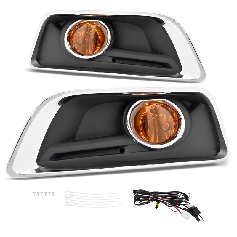 Front Bumper Fog Light Lamp Bezel Chrome Trim for Chevy Malibu 2013-2015 Set