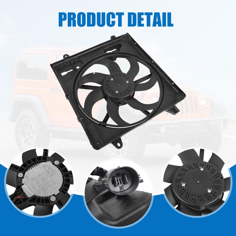 68143894AA Radiator Cooling Fan Assembly for Jeep Wrangler JK 3.6L