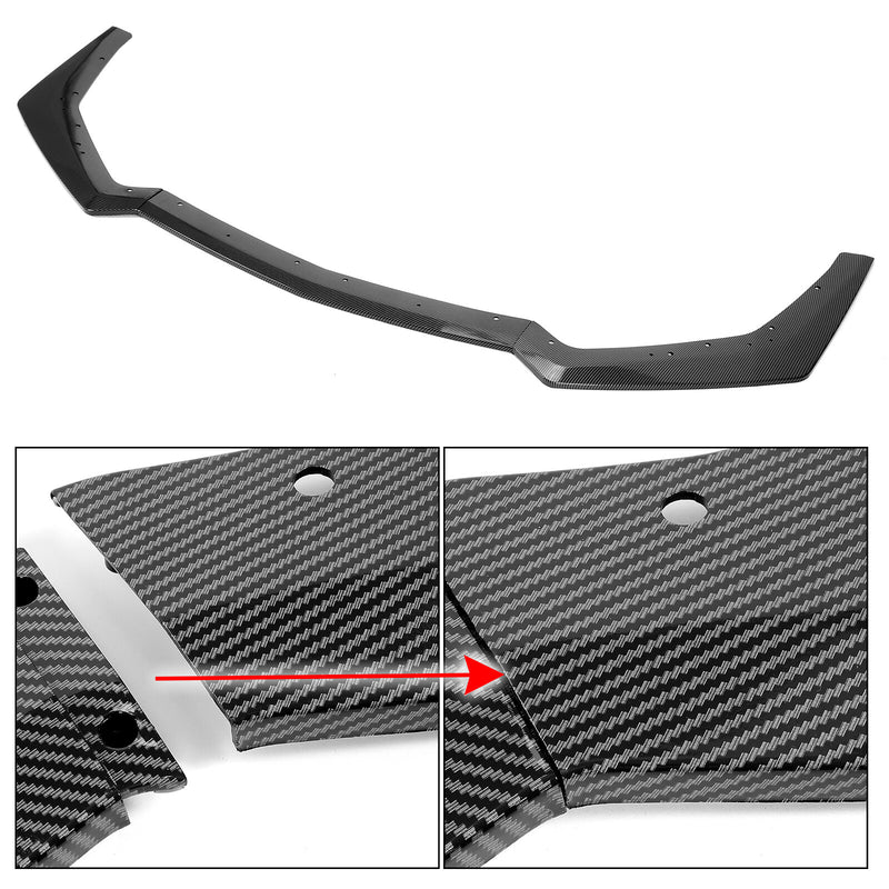 Carbon Fiber Color GT Style Front Splitter Spoiler Lip for Ford Mustang 2018-23