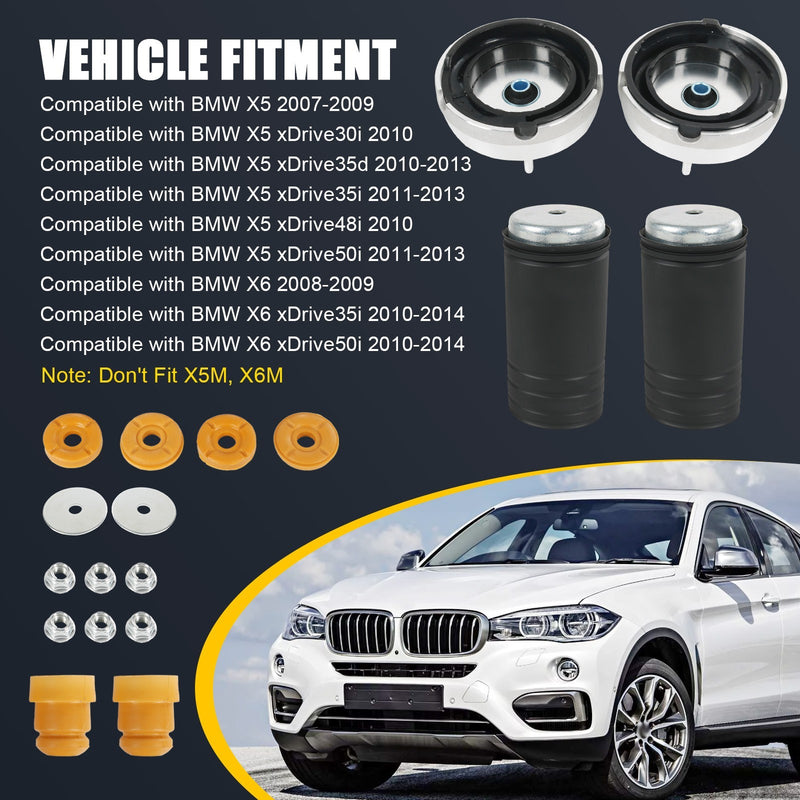 Front Strut Shock Mount Support Upper Lower Bump Stop Kits for BMW X5 X6 E70 E71