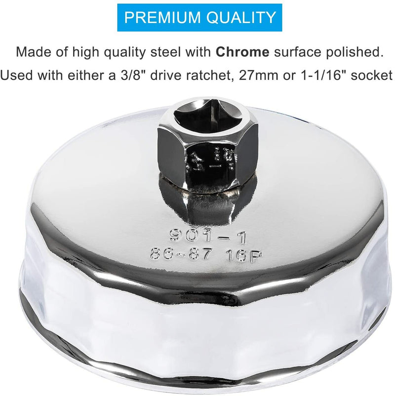 Oil Filter Wrench Chrome 86mm for BMW N20 N26 N51 N52 N54 N55 N63 N74 S55 S63