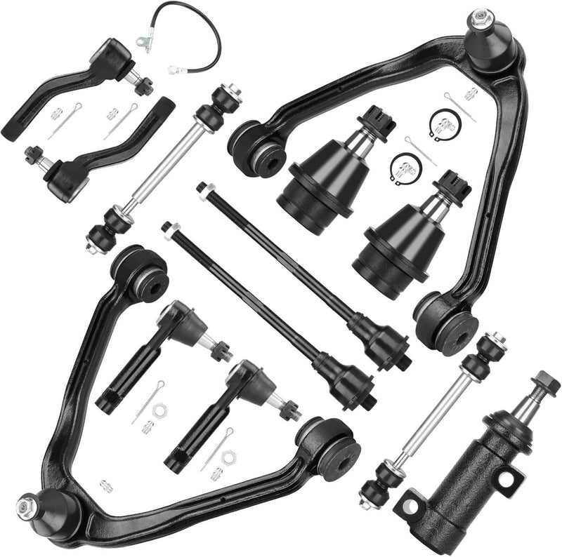 13Pcs Front Upper Control Arms Tie Rods Idler Arm Kit for Chevy Silverado