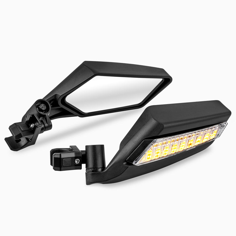 2PCS Side Rear View Mirrors with Light for Polaris RZR 900 XP 1000 CAN-AM X3 UTV