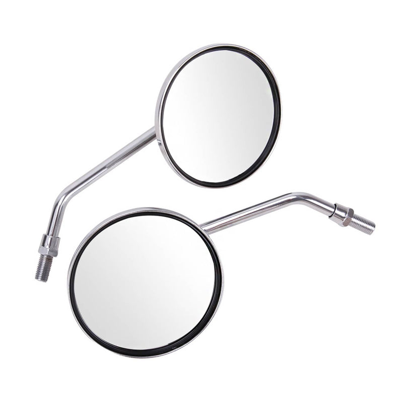 10mm Chrome Motorcycle Classic Round Side Rearview Mirrors for Honda CB 350 450