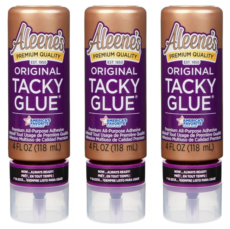 Aleene's Original Tacky Glue 4 Fl Oz Premium All Purpose Adhesive 3 Pack