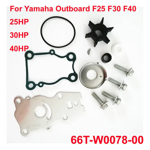 DURAFORCE 66T-W0078-00 Water Pump Impeller Kit for Yamaha Outboard 40HP FT25 F25 F30 F40