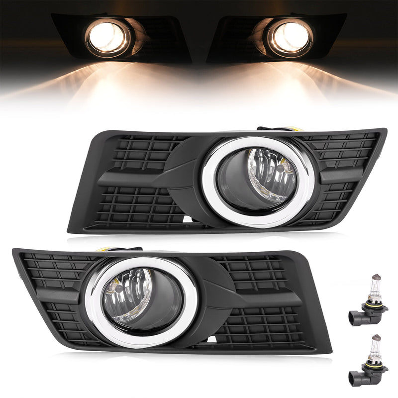 Fog Lights With Bezel Bumper Lamp Cover for Cadillac SRX 2010-2016 Pair