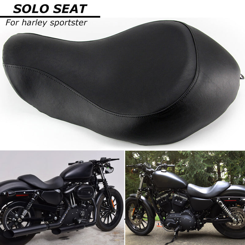 Front Rider Driver Solo Seat for Harley Sportster XL 883 1200 Custom 48 72 04-19