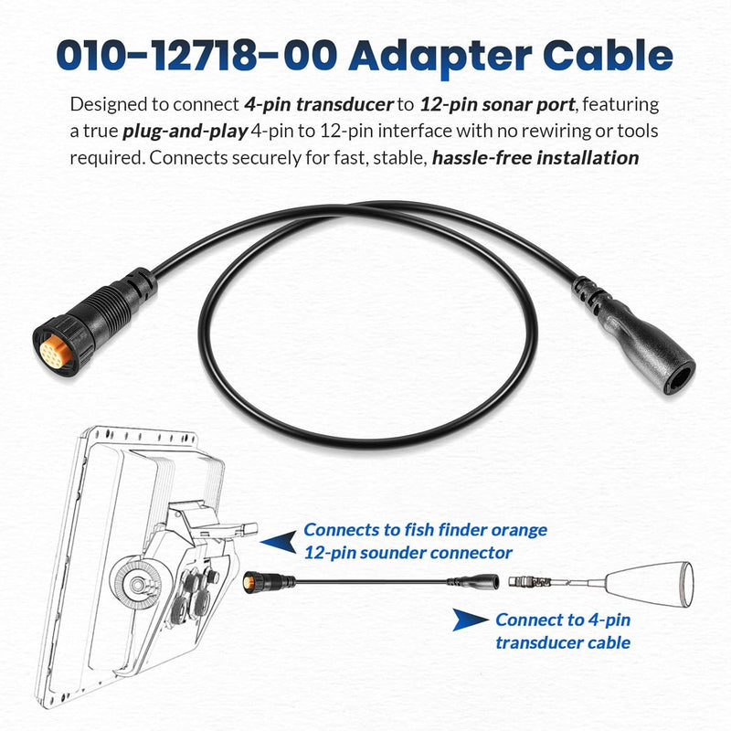 010-12718-00 Sounder Adapter Cable 4- to 12-Pin for Garmin echoMAP