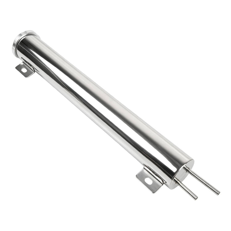 24 Oz Polished Stainless Steel 2" x 15" Radiator Dr Overflow Tank Bottle