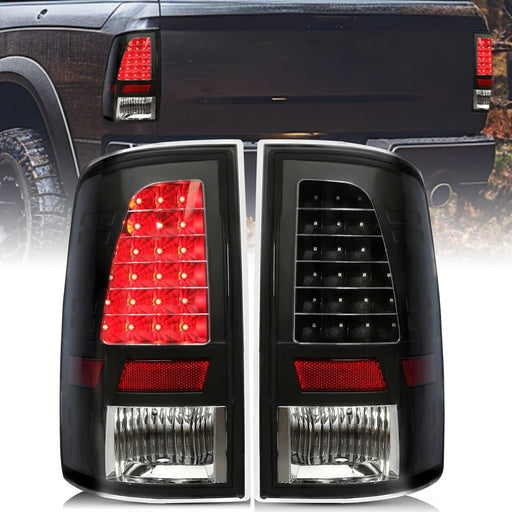 DURAFORCE LED Tail Lights Brake Lamps Clear Lens for Dodge Ram 2009-2018 1500 2500 3500