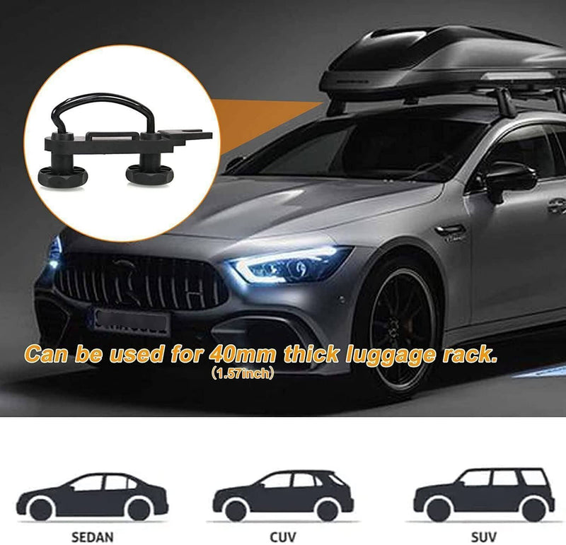 4x Universal Roof Box U-Bolt Clamps Cargo Carrier Roof Rack Bracket Mounting