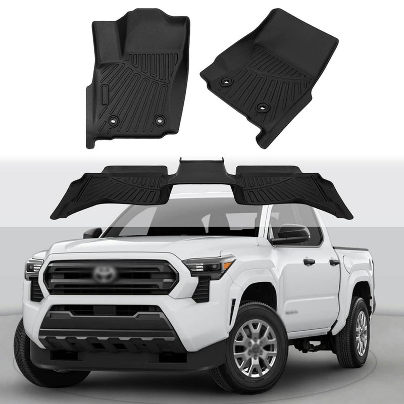 Floor Mats for Toyota Tacoma Double Cab 24-26 All Weather 3D Carpets TPE