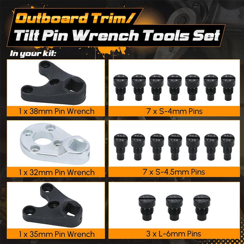 MT0006 Outboard Trim Tilt Pin Wrench Tool Set for Yamaha Suzuki Johnson