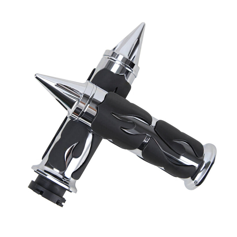1 Inch Chrome Handle Bar Hand Grips for Harley Touring Road King Street Glide 88