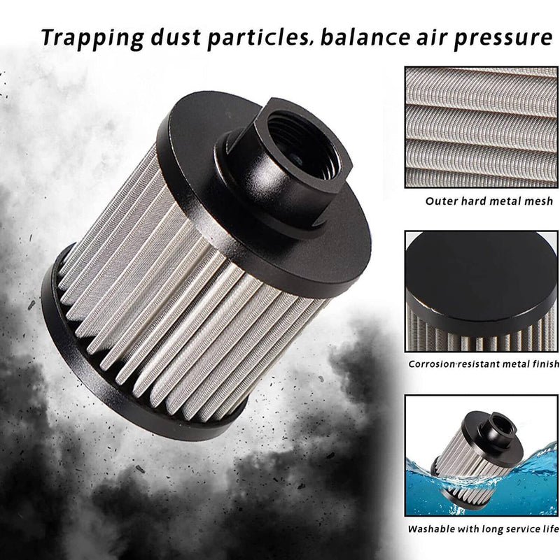 Aluminum 1L Oil Catch Can Reservoir Tank & Breather Filter Baffled 10AN Fitting