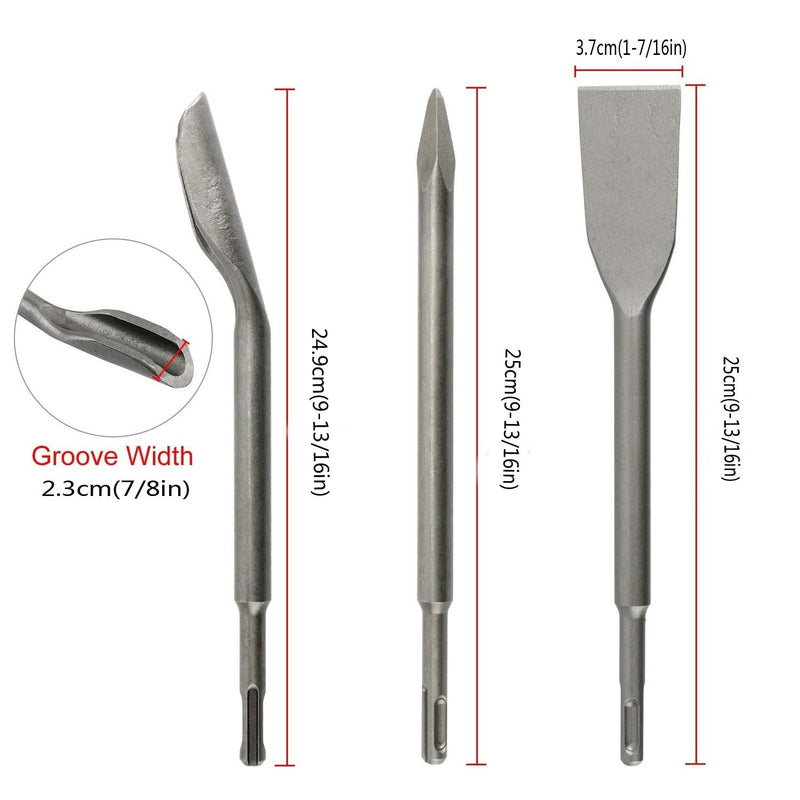 SDS Plus Hammer Drill Chisel Set Rotary Hammer Bits for Tile Masonry Concrete