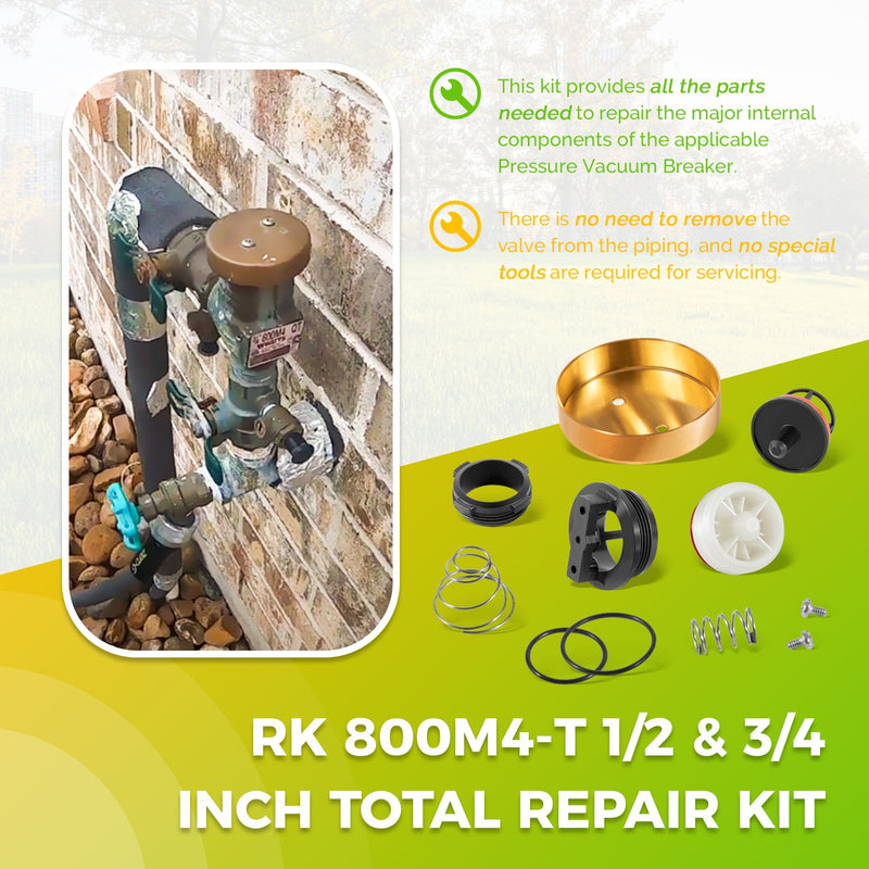 0887727 Pressure Vacuum Breaker Total Repair Kit for Watts 1/2 3/4 Inch