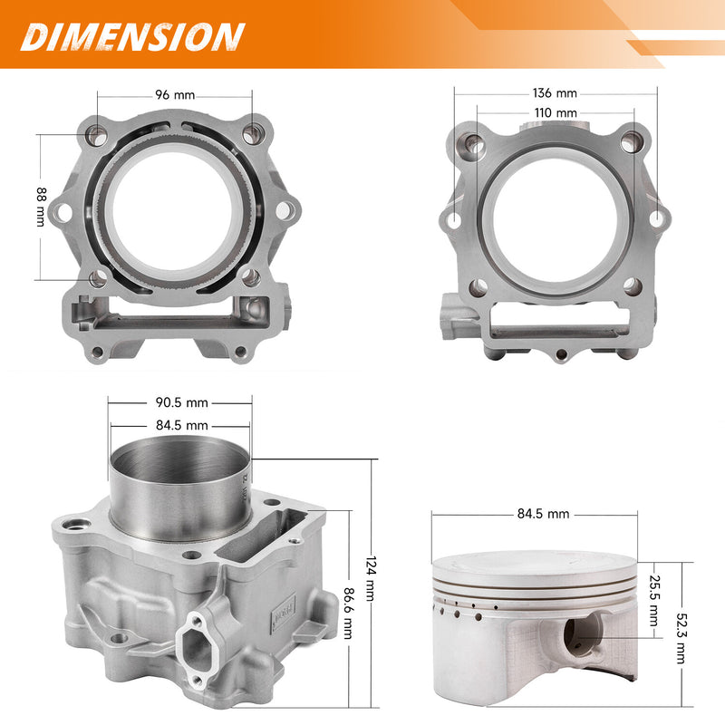Cylinder Repair Kit Top End Gaskets Piston for HiSUN UTV ATV 400 Massimo Engine