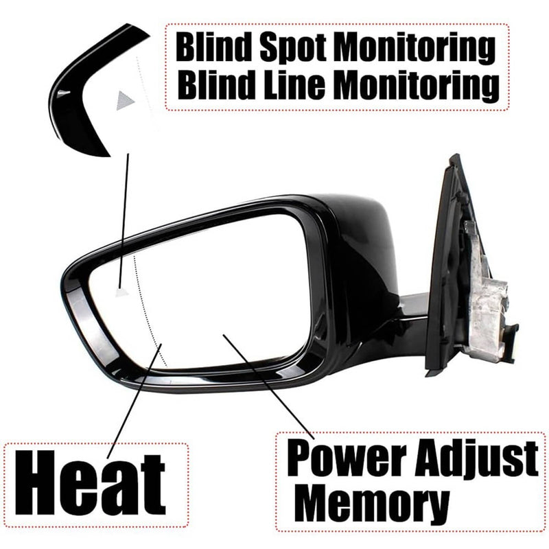 Left Driver Side Mirror With Blind Spot Black for BMW 320i 330i 330e 2019-2023
