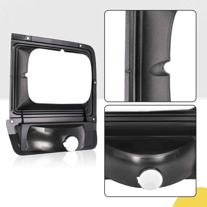 Headlight Headlamp Bezel Pair With Corner Parking Light for Dodge Pickup Truck
