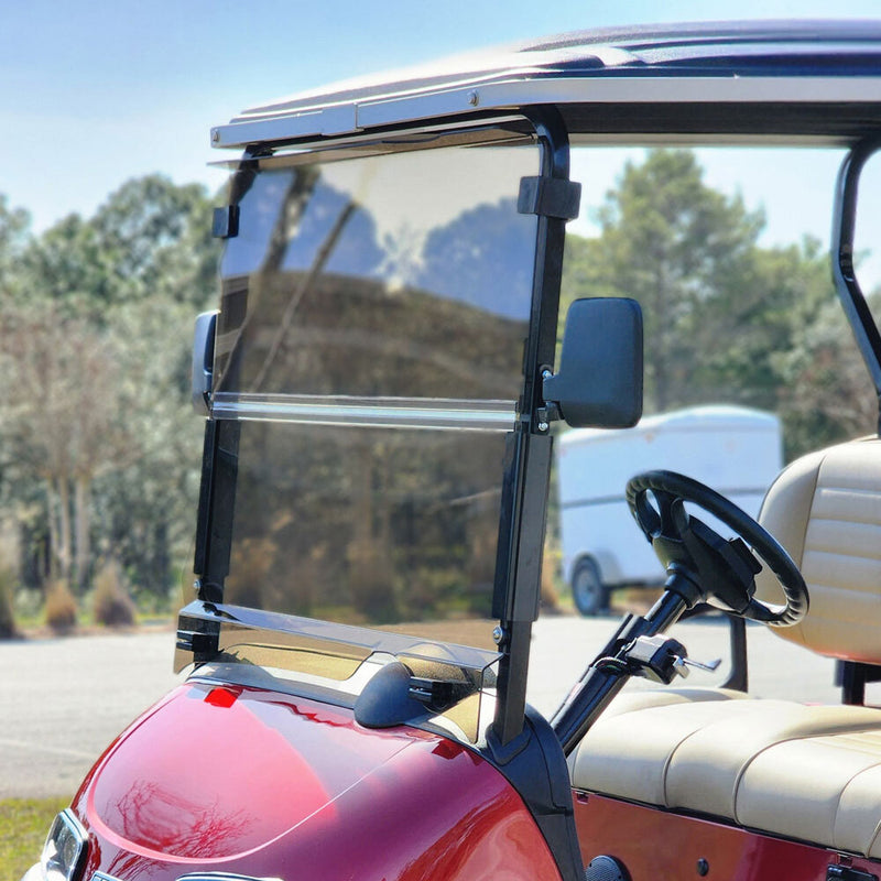 Golf Cart Foldable Tinted Windshield for EZGO RXV 2008-2024 Scratch-Resistant