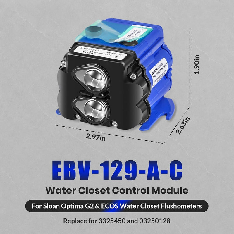 EBV-129-A-C Toilet Flush Control Module for Sloan Optima G2 ECOS 2 Pack