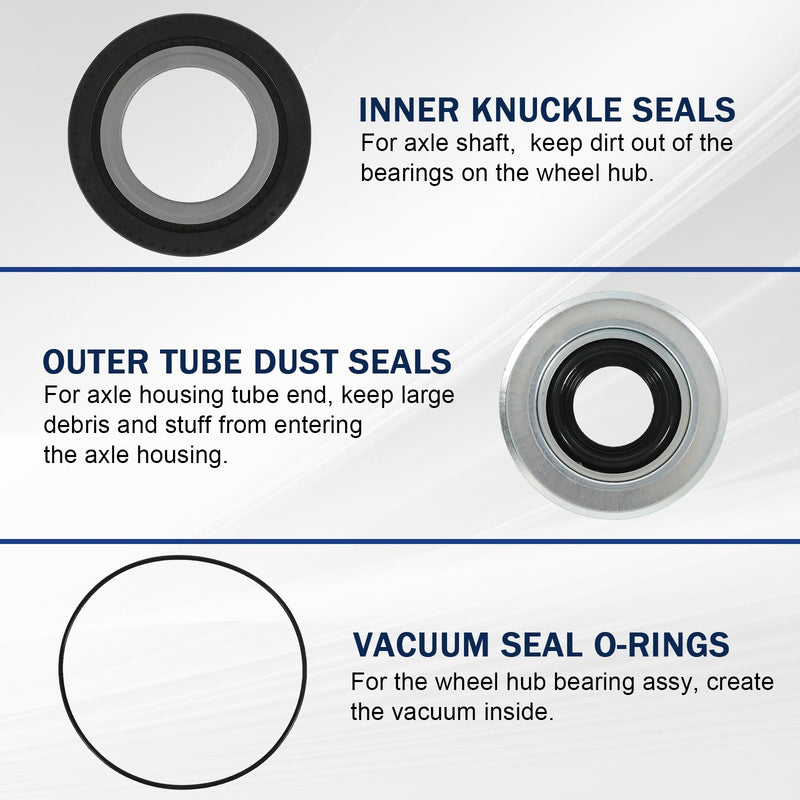 Front Axle Knuckle Vacuum Seal Kit Fits 05-19 Ford F250 F350 F450 F550 Super Dut