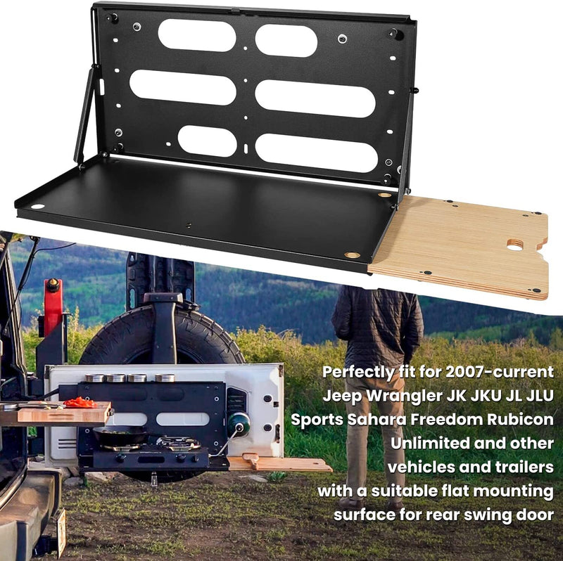 Drop Down Tailgate Table for Jeep Wrangler JK JKU JL JLU Unlimited 2007-2022