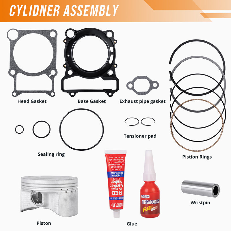 Cylinder Piston Gaskets Top End Kit for Yamaha Kodiak 400 Grizzly 400 ATV