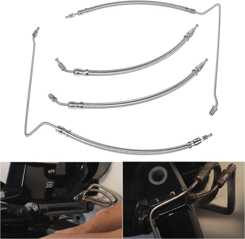 9B-104A Trim Tilt Hydraulic Ram Cylinder Hose Kit for Mercruiser Alpha One