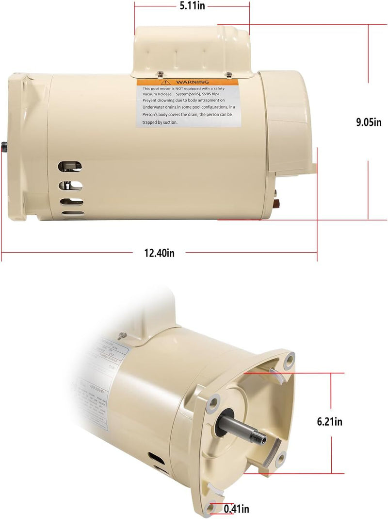 355010S Replacement Motor for Pentair WhisperFlo WFE-4/26 SuperFlo SF-N1-1/2-AE