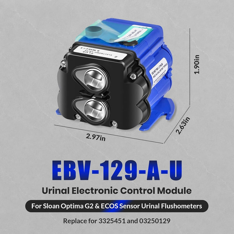 EBV-129-A-U Urinal Electronic Control Module for Sloan Optima G2 & ECOS 3 Pack