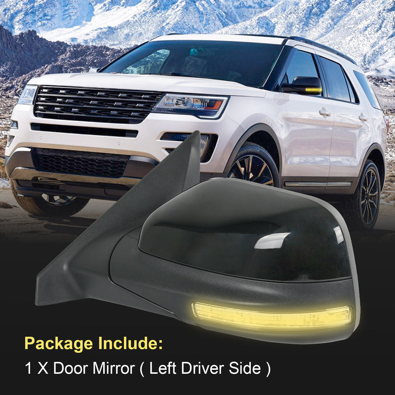 Driver Side Heated Mirror w/ Puddle Light Power 7Pin for Ford Explorer 2016-2019