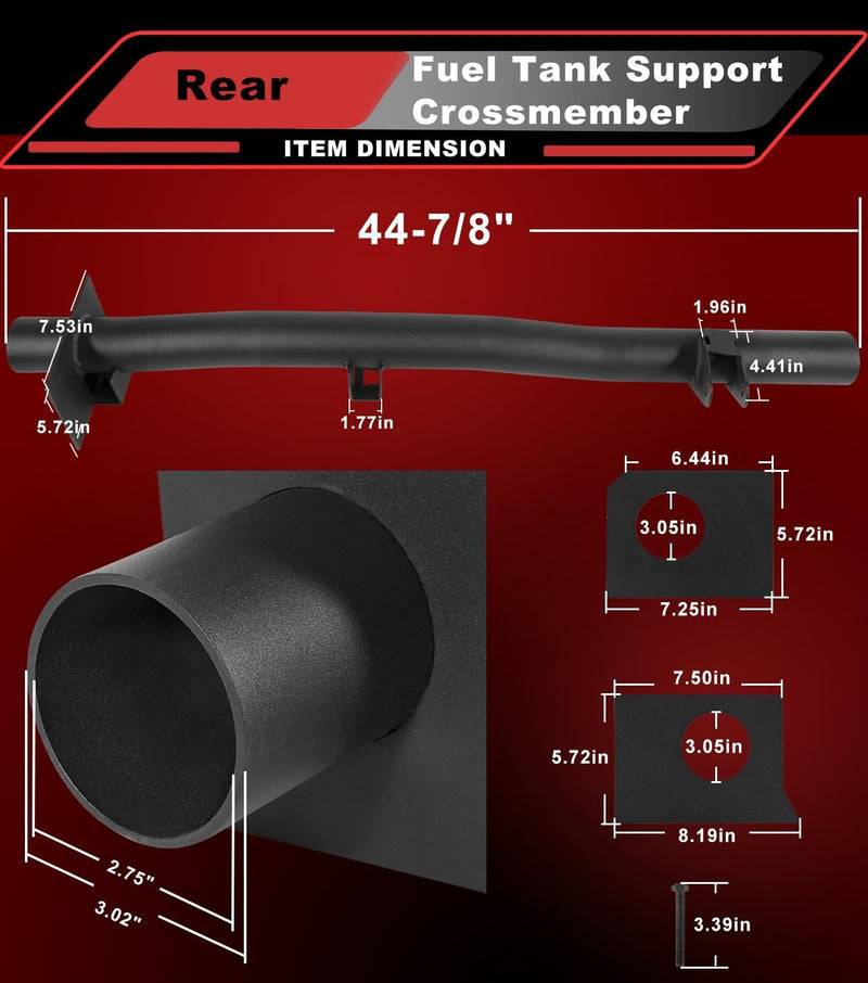 Rear Fuel Tank Support Crossmember for Chevy Silverado Sierra 99-06 1500 2500HD