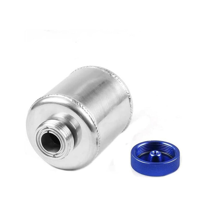 Universal Aluminum Racing Power Steering Fluid Reservoir Tank Silver Clamps