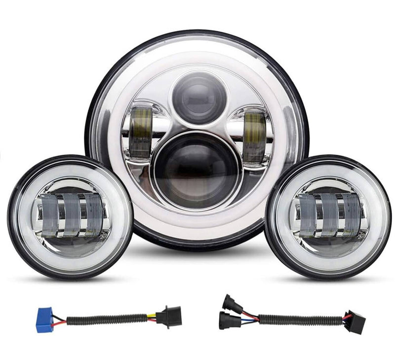 7 Inch 140W LED Headlight Hi/Lo and 4.5 Inch 80W Fog Light for Harley Davidson