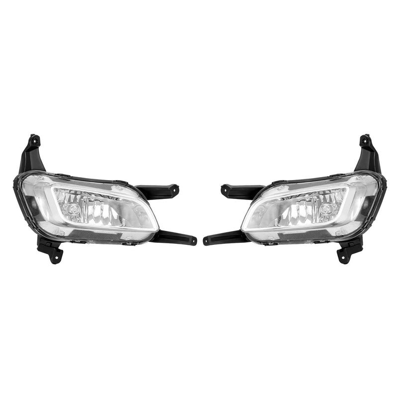 DURAFORCE Halogen Fog Lights with Bezel Chrome Trim for Kia Optima 2014 2015 RH LH Pair