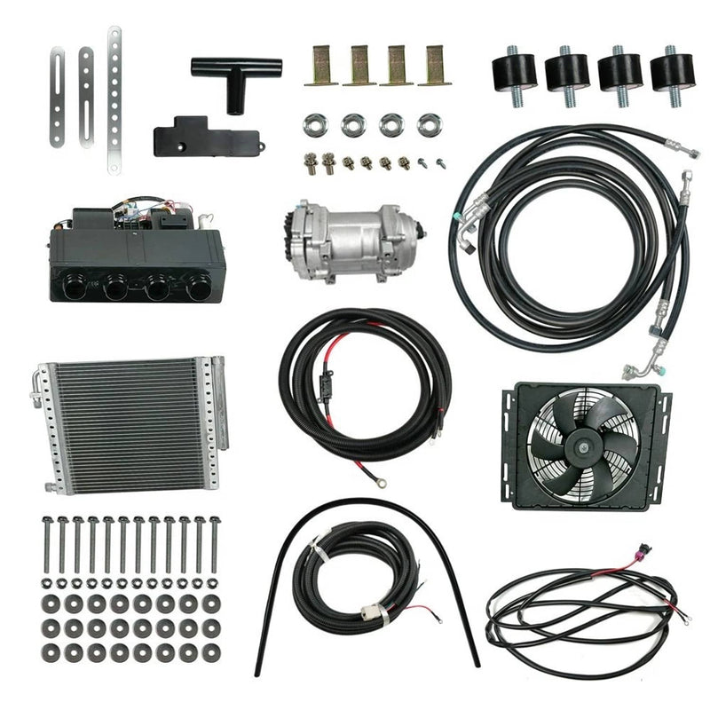 12V Electric Cool Heat Universal Underdash Air Conditioner for Car Auto A/C 63A