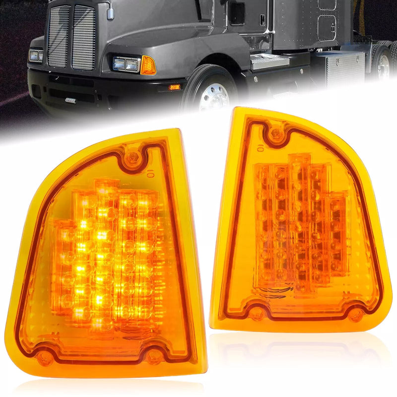 Amber Turn Signal Lights for KW for Kenworth K300 T300 T330 T600 1986-2008 Pair