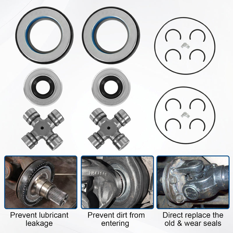 Front Axle Seal Greaseable U Joint Kit for Ford F250 F350 Super Duty 2005-14