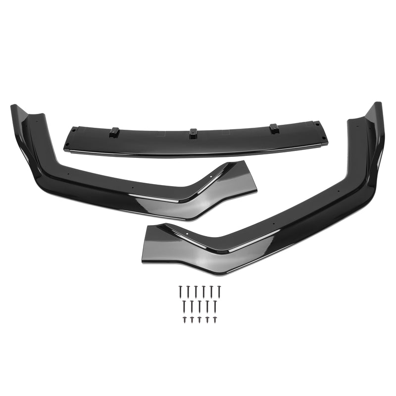 Gloss Black PP Front Bumper Lip Chin Splitter for Infiniti Q50 Sport 18-24 3PC