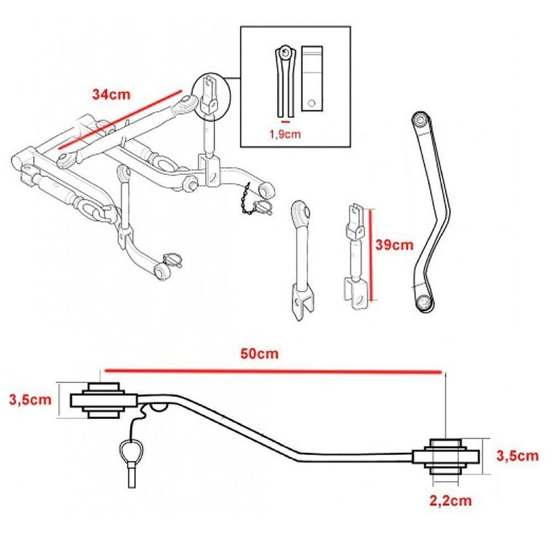 DURAFORCE 3 Point Hitch Kit for Kubota Replaces K3PK EKTL01 S70641 HIF10 0013