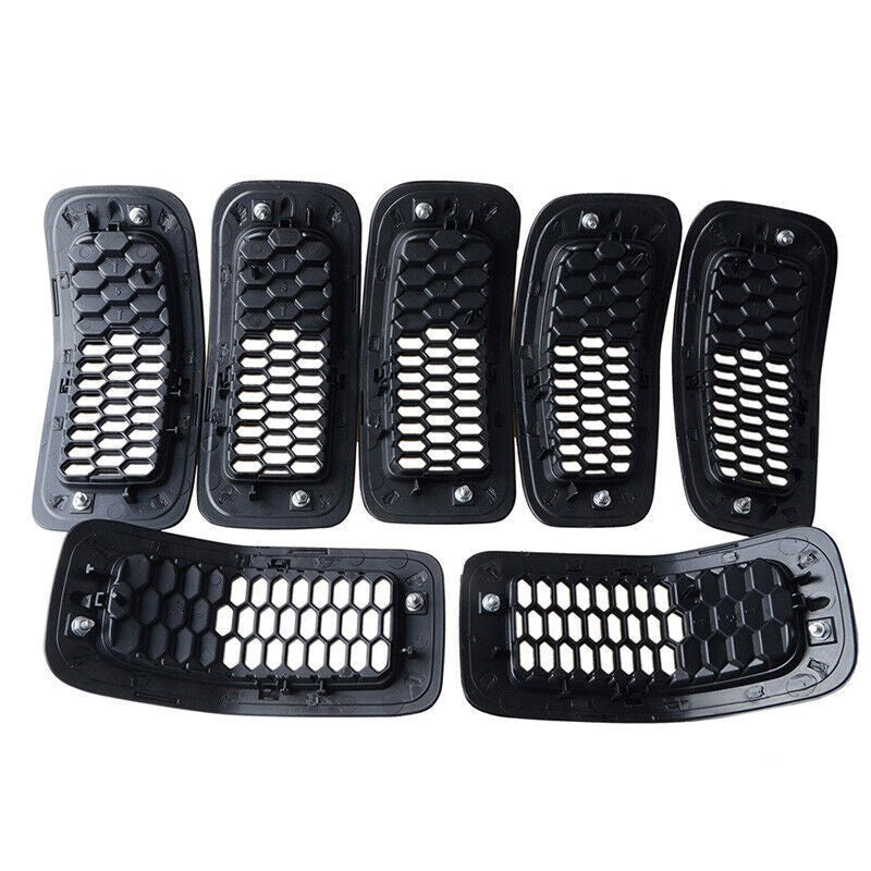 Chrome Front Bumper Grille Insert Honeycomb Mesh for 2014-2018 Jeep Cherokee