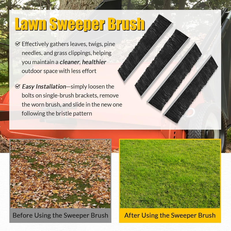 46780 Lawn Sweeper Brush 21" for Agri-Fab 42" Tow Behind Sweeper 4 Pieces