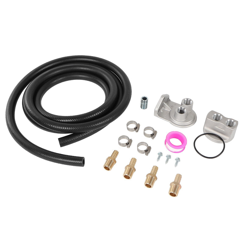 Universal Remote Oil Filter Kit Single Filter 3/4-16 Thread 10ft Hose