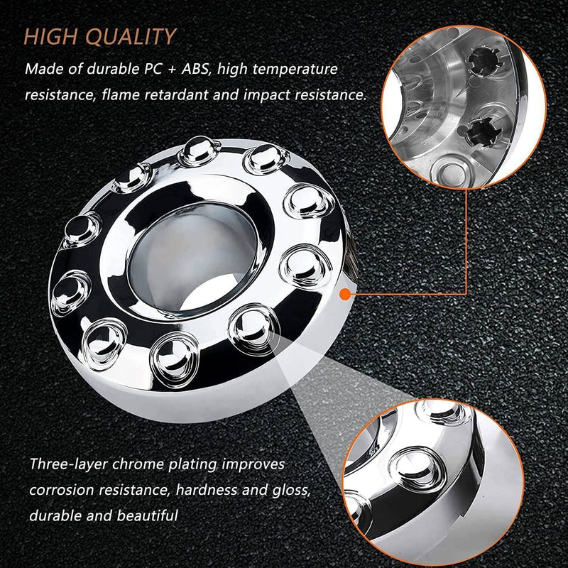 2Pcs Dually 10 Lug Wheel Center Hub Caps for Ford F450 F550 Super Duty 2005-2017