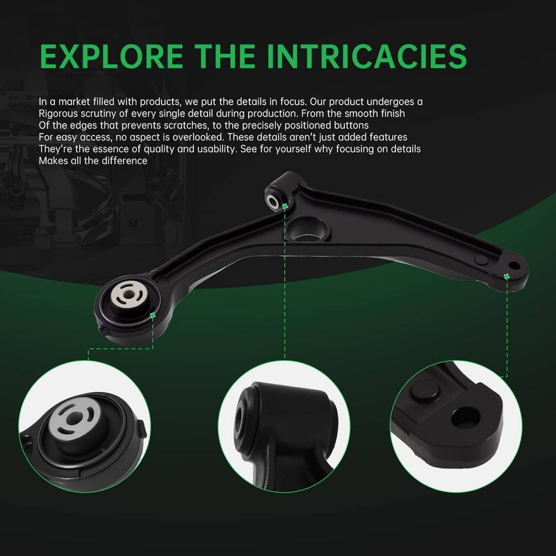 Front Lower Control Arms Sway Bar Tie Rods Kit for Dodge Journey 12Pcs