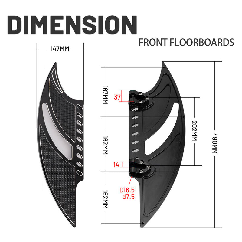 Front Driver Rear Passenger Floorboards for Harley Road Electra Street Glide